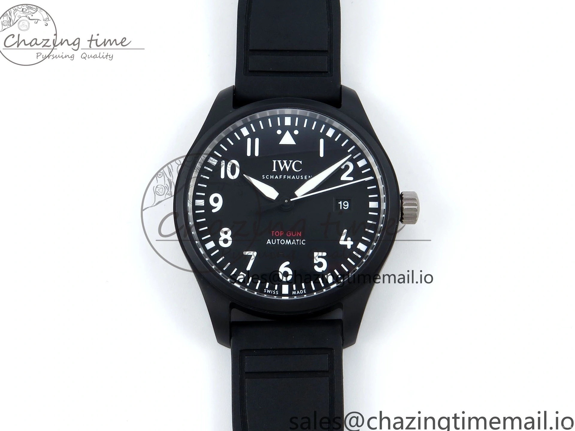 MIROTIME 0424 Pilot Top Gun IW326901 M+F 1:1 Best Edition Black Dial on Black Rubber Strap A SportInspired 6999